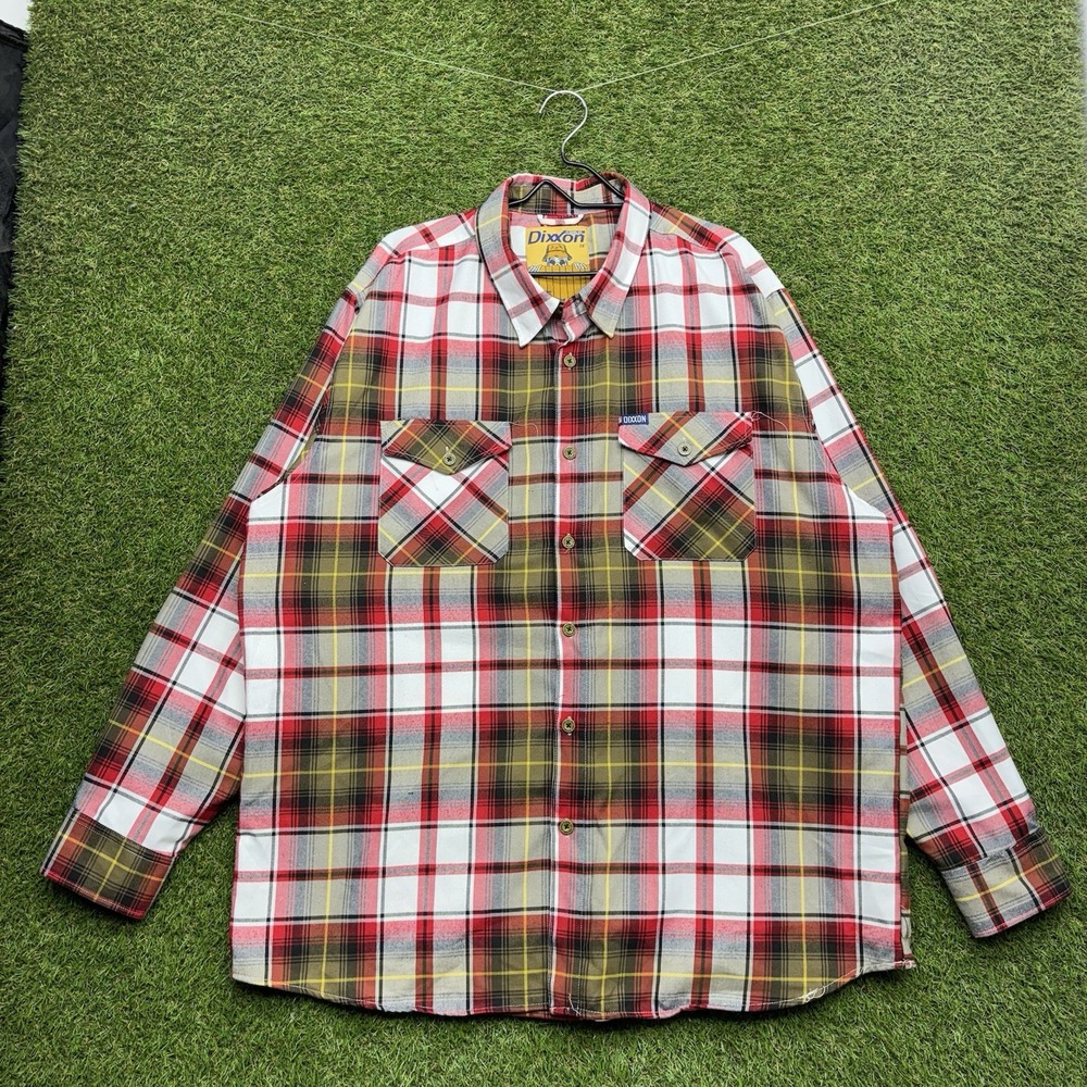Dixxon Flannel Co Shirt Mens 3XL "The Borland" Tool Time Button Up Red Plaid